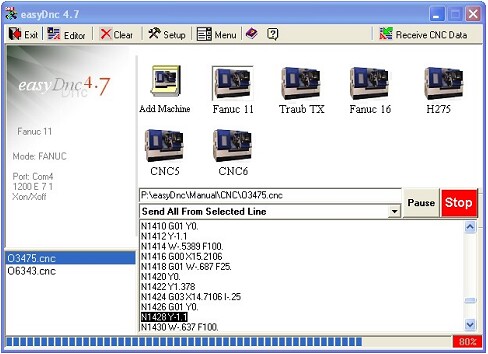 DNC Software interface