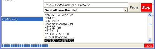 Send monitoring controls, progress indicator, and active transmission options