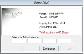 RemoDNC aktivasyon ekranı